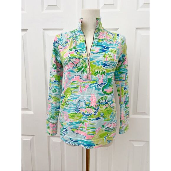Lilly Pulitzer Leona Womens Multicolor Honda Classic Golf Popover Size XXS - Picture 2 of 7